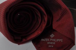 PHILLIPE PATEK GENEVE 2018 BURGUNDY TIE IN BOX