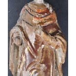 19TH CENTURY WALNUT CARVING FIGURE OF A RELIGIOUS FIGURE