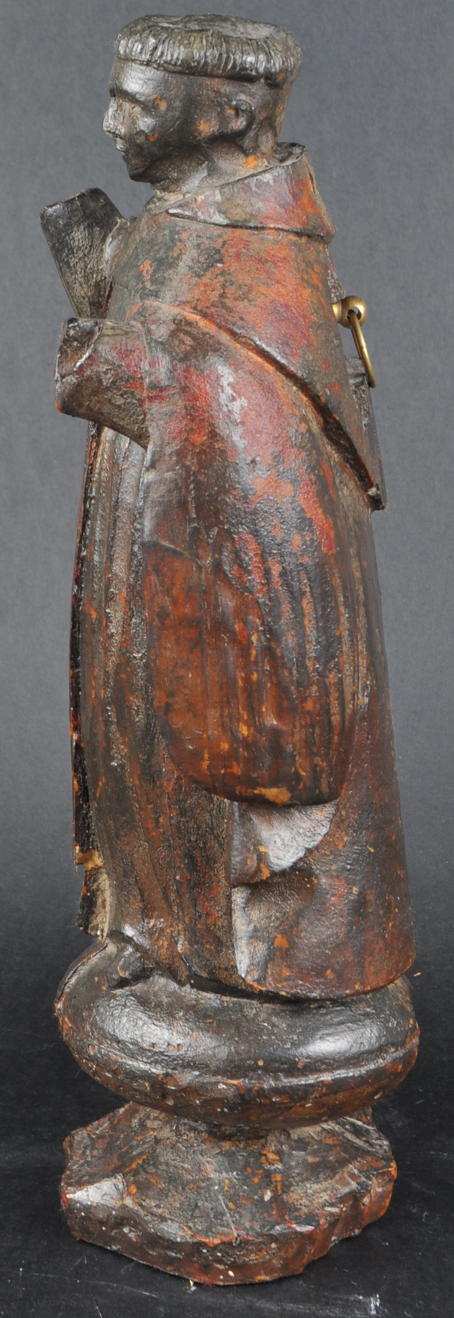 19TH CENTURY WALNUT CARVING OF A MONK - Image 4 of 6
