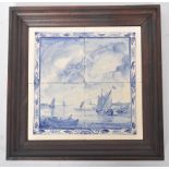 SET OF FOUR 18TH CENTURY DELFT DUTCH FRAMED TILES