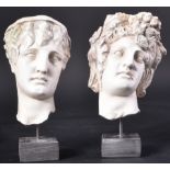 PAIR OF 20TH CENTURY SIGNED COMPOSITE CLASSICAL FACES