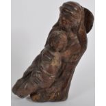 20TH CENTURY OAK CARVING MOTHER & CHILD