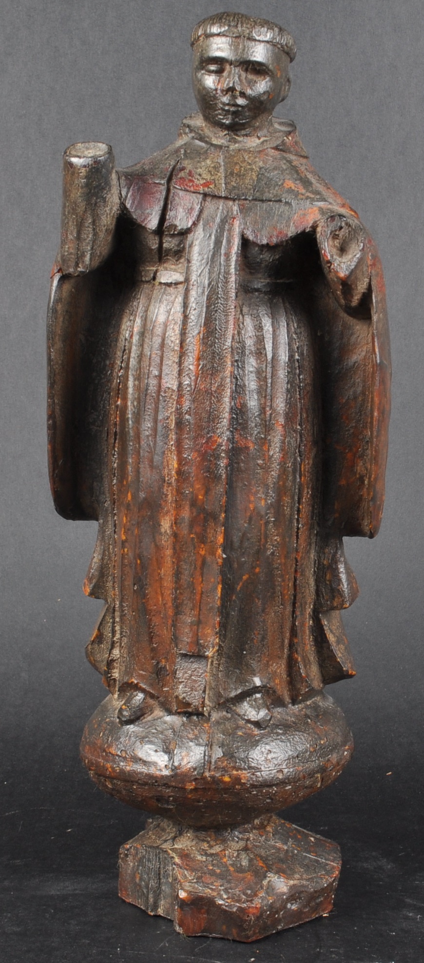 19TH CENTURY WALNUT CARVING OF A MONK