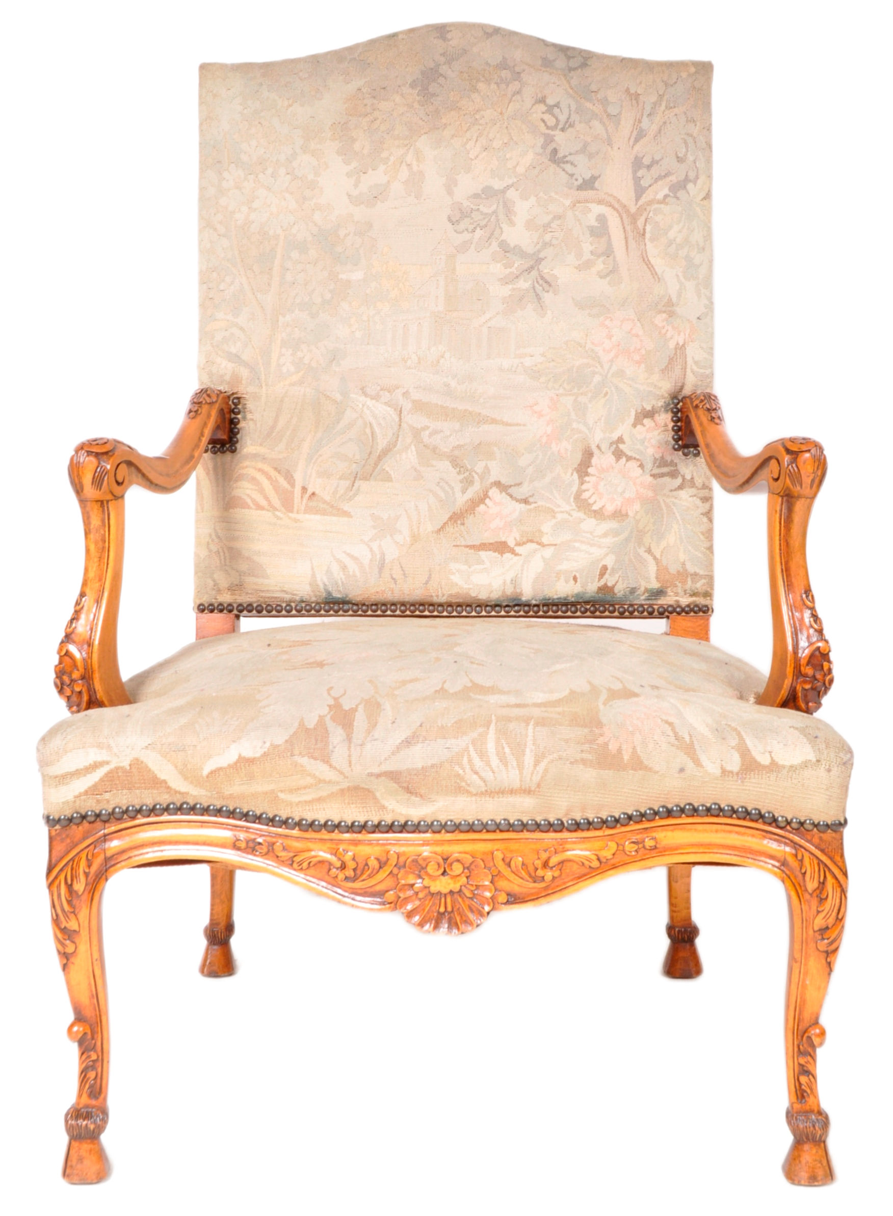19TH CENTURY FRENCH TAPESTRY ARMCHAIR