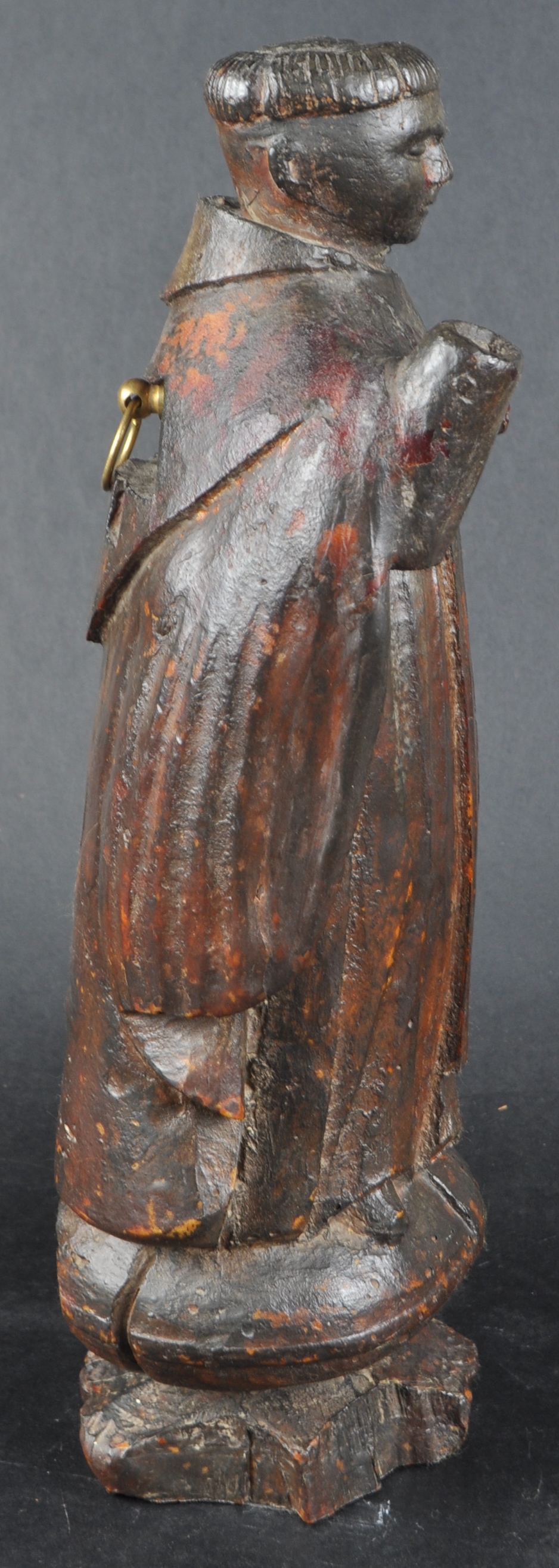 19TH CENTURY WALNUT CARVING OF A MONK - Image 6 of 6