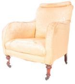 19TH CENTURY VICTORIAN HOWARD & SONS MANNER PADDED ARMCHAIR