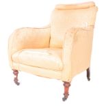 19TH CENTURY VICTORIAN HOWARD & SONS MANNER PADDED ARMCHAIR