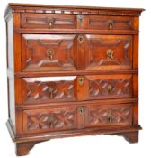 17TH CENTURY JACOBEAN SOLID CARVED OAK CHEST OF DRAWERS