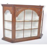 19TH CENTURY GEORGE III CARVED OAK HANGING VITRINE