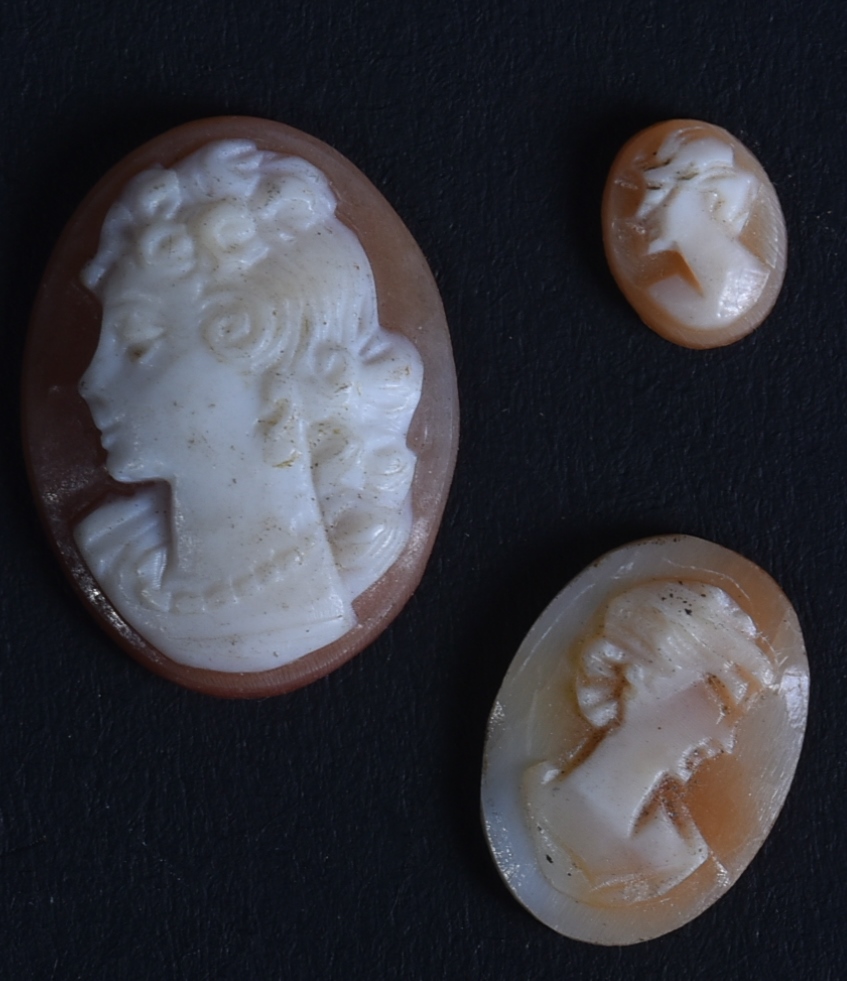 COLLECTION OF THREE 19TH CENTURY CARVED CAMEOS