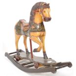 20TH CENTURY FOLK ART HAND PAINTED ROCKING HORSE