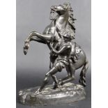WITHDRAWN - AFTER COUSTOU - BRONZE MARLY HORSE FIGURINE