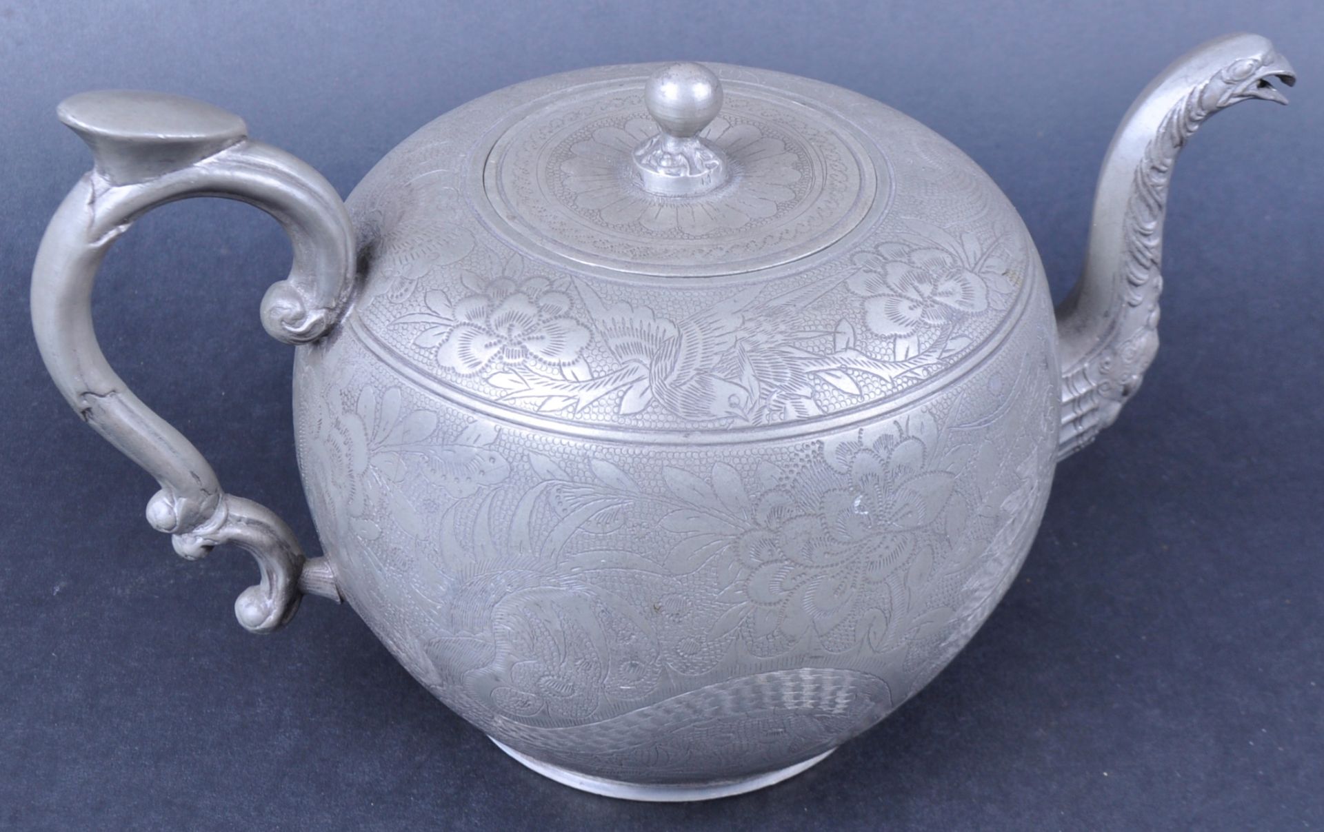 CHINESE PEWTER TEAPOT BY KUT HING PETWER SWATOW - Bild 2 aus 8