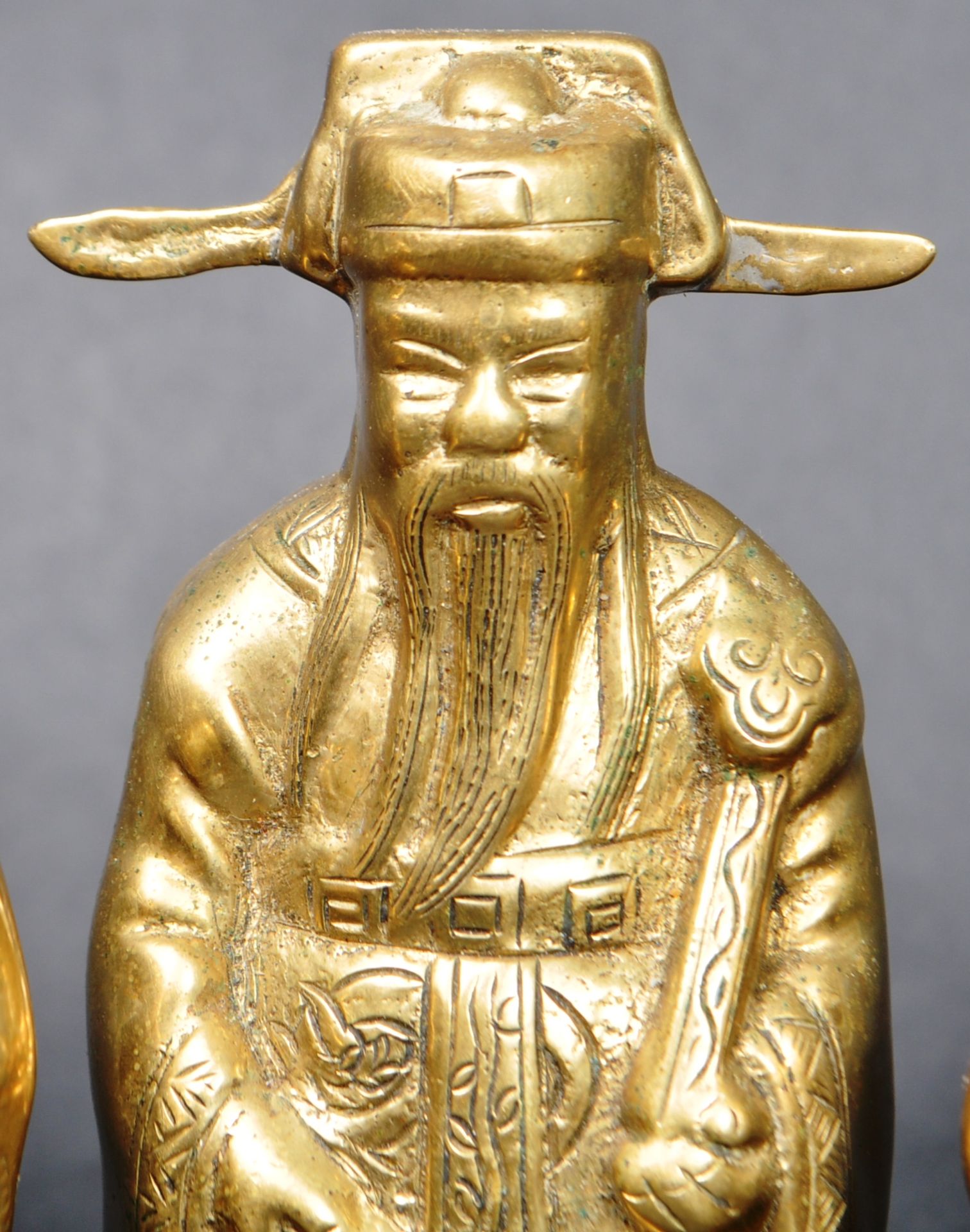 THREE CHINESE REPUBLIC PERIOD BRASS FIGURINES - Image 5 of 12