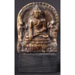 20TH CENTURY CHINESE BRONZE BUDDHA PANEL