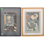 TWO JAPANESE FRAMED WOODBLOCK PRINTS
