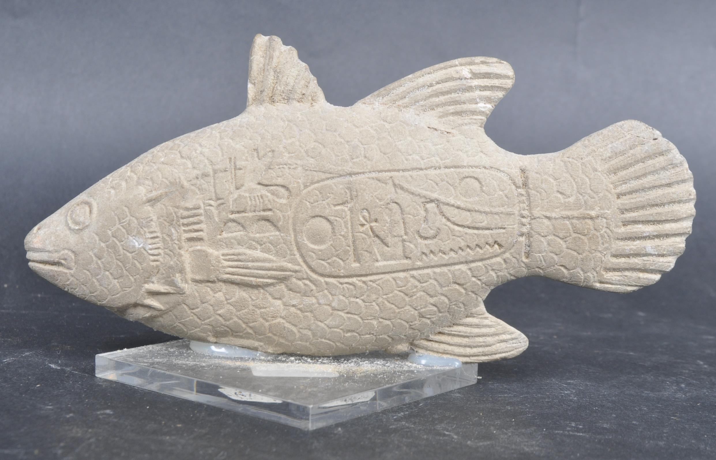 19TH CENTURY EGYPTIAN GRAND TOUR FISH FIGURE - Image 3 of 7