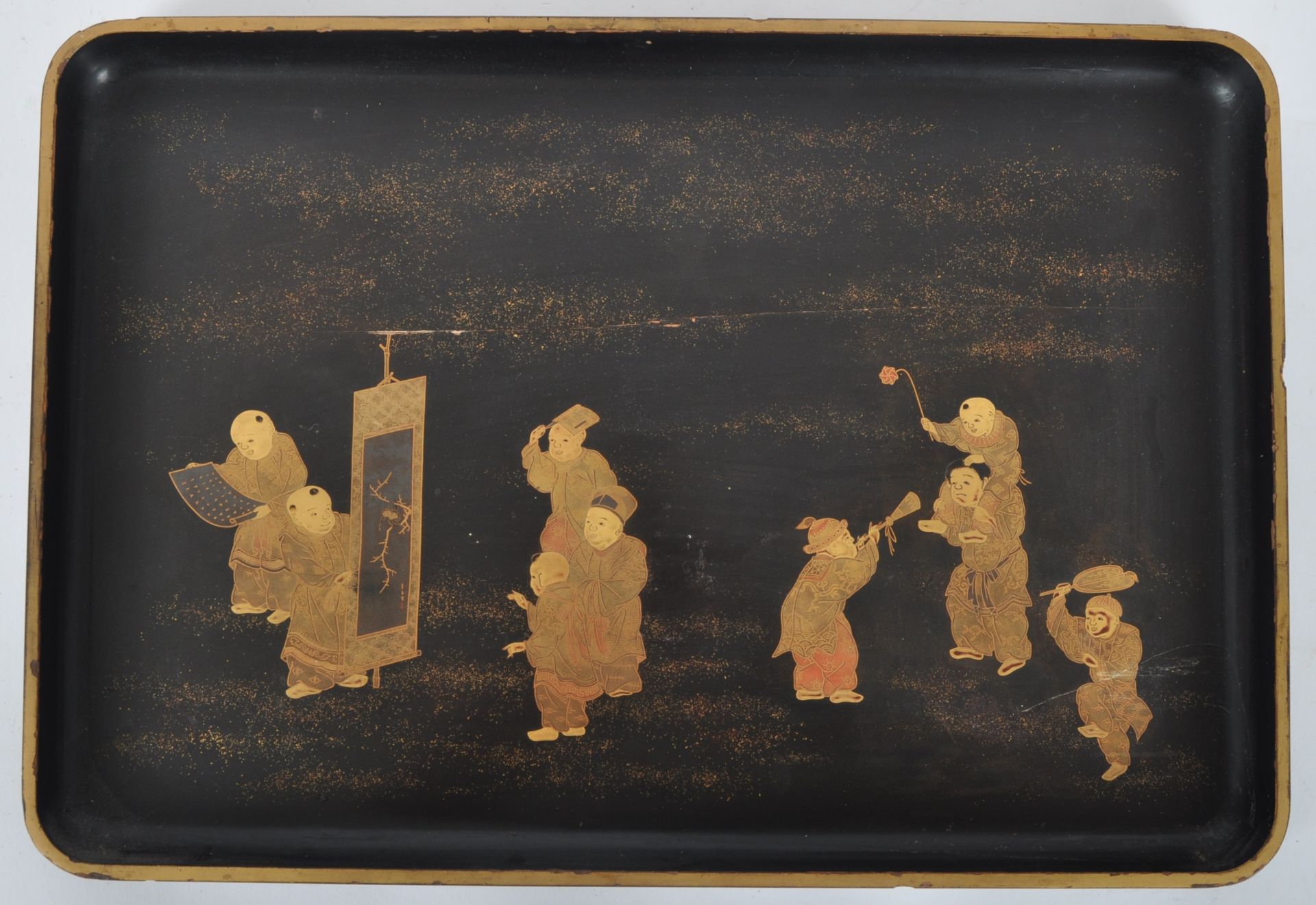 19TH CENTURY JAPANESE BLACK LACQUER TRAY