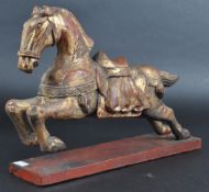 CHINESE CARVED TANG DYNASTY REVIVAL CARVED MODEL HORSE