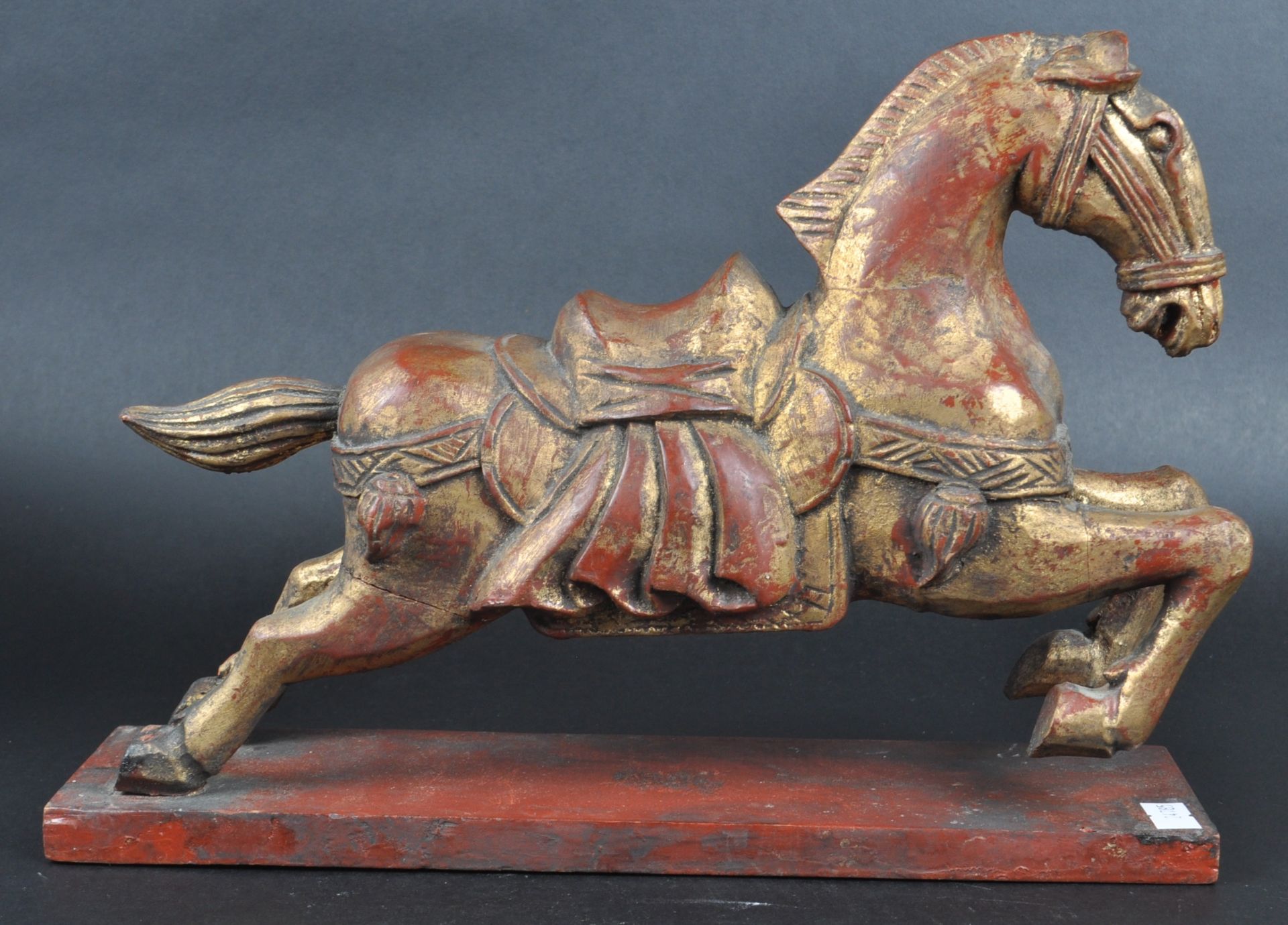 CHINESE CARVED TANG DYNASTY REVIVAL CARVED MODEL HORSE - Image 4 of 5