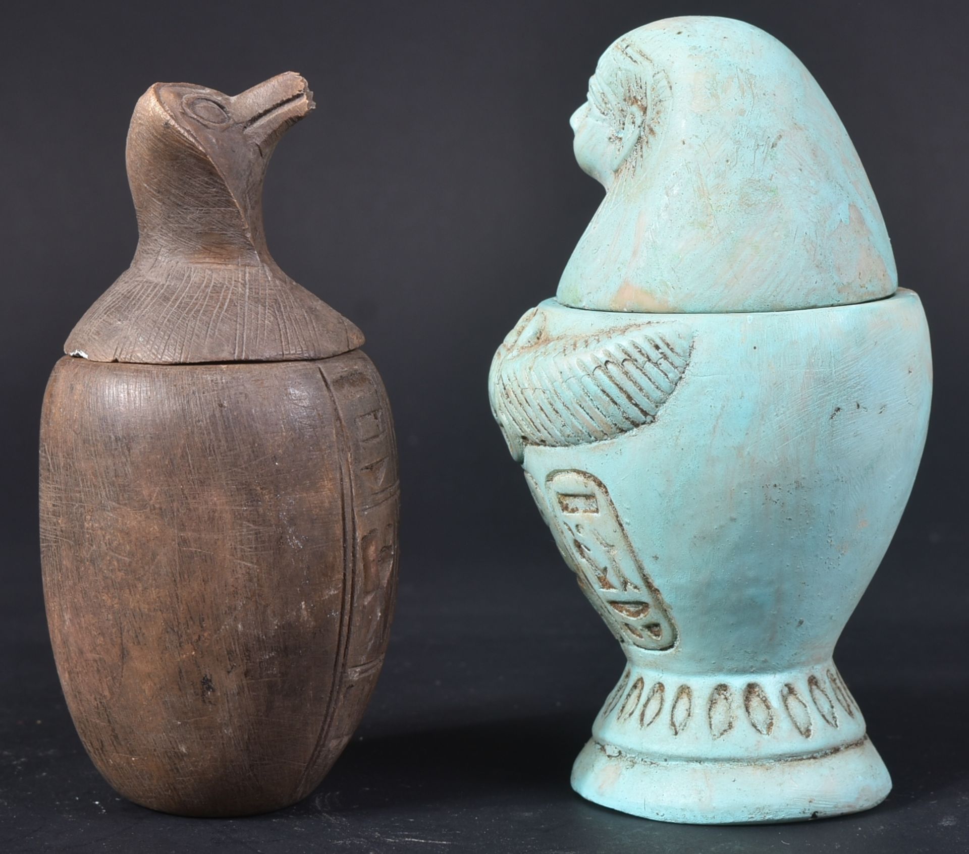 TWO EGYPTIAN CANOPIC JARS - Image 2 of 4