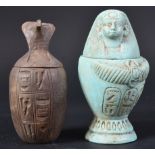 TWO EGYPTIAN CANOPIC JARS