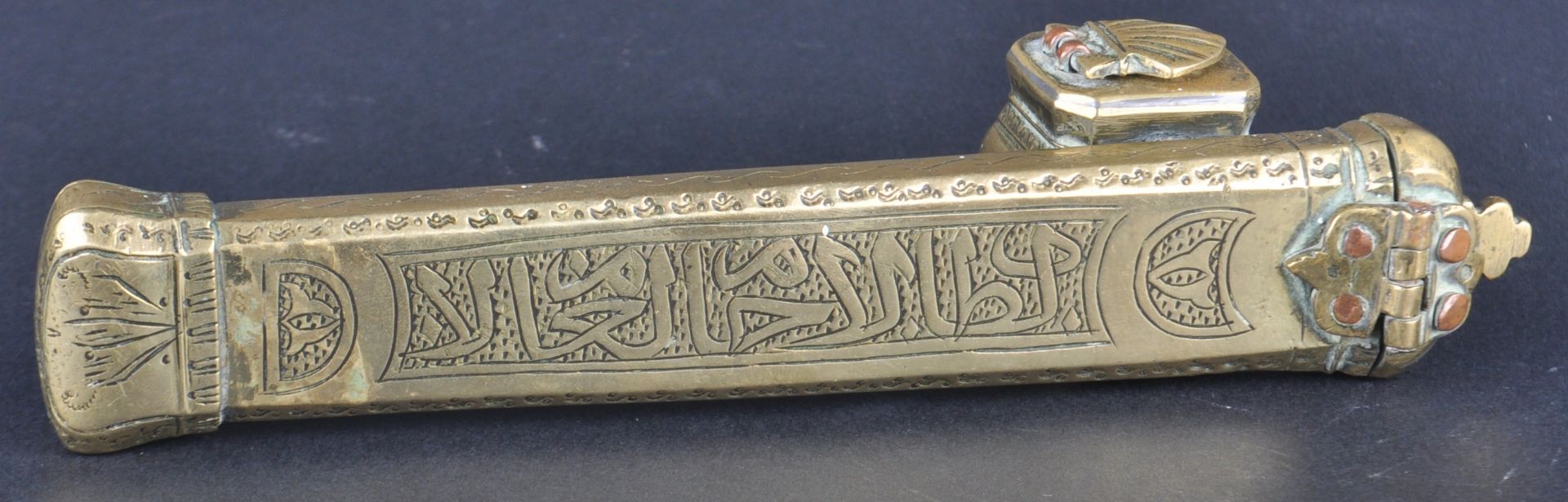 PERSIAN BRASS CALLIGRAPHY SCRIBES PEN BOX - Image 2 of 7