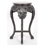 EARLY 20TH CENTURY CHINESE HARDWOOD & MARBLE STAND