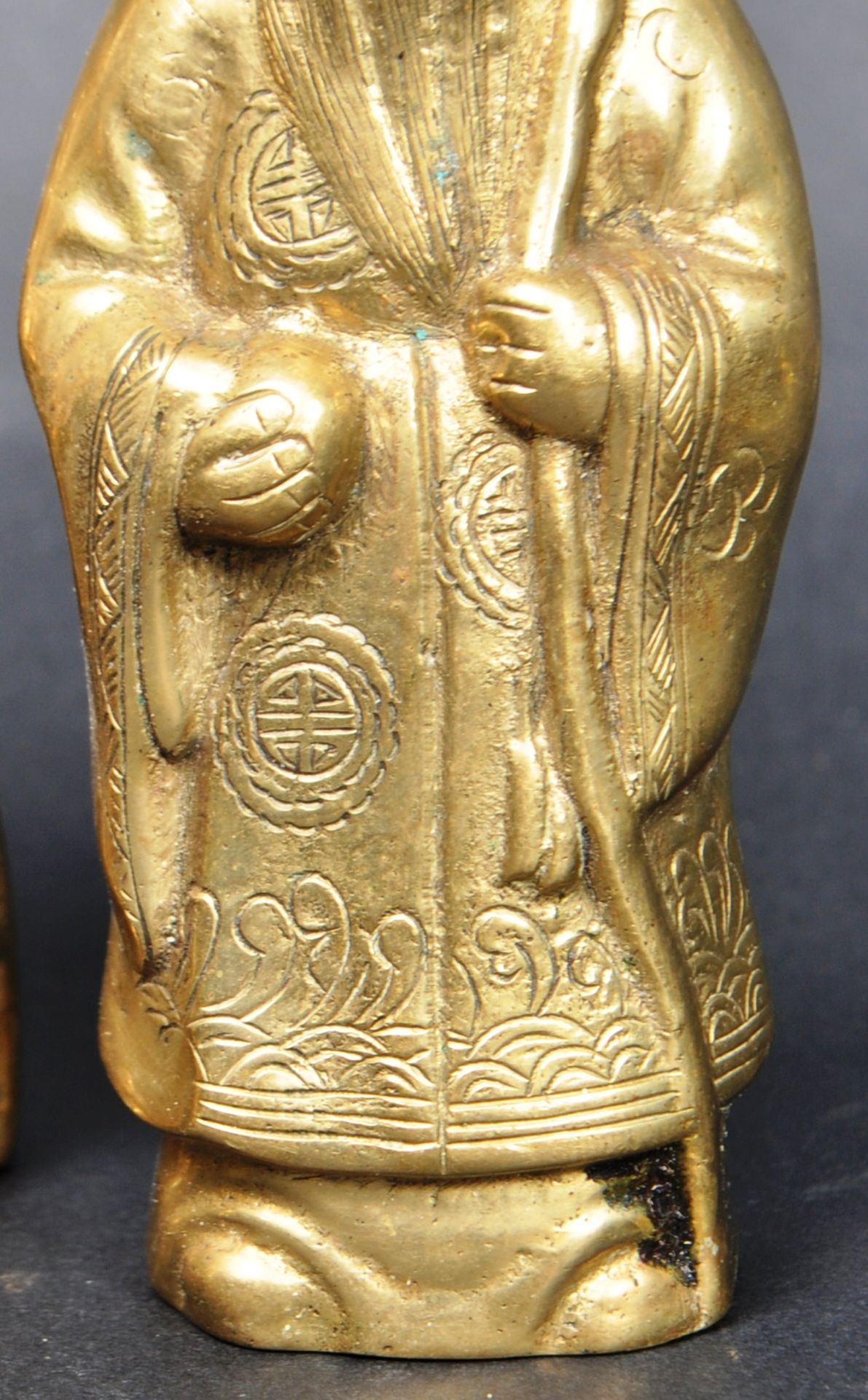 THREE CHINESE REPUBLIC PERIOD BRASS FIGURINES - Image 10 of 12