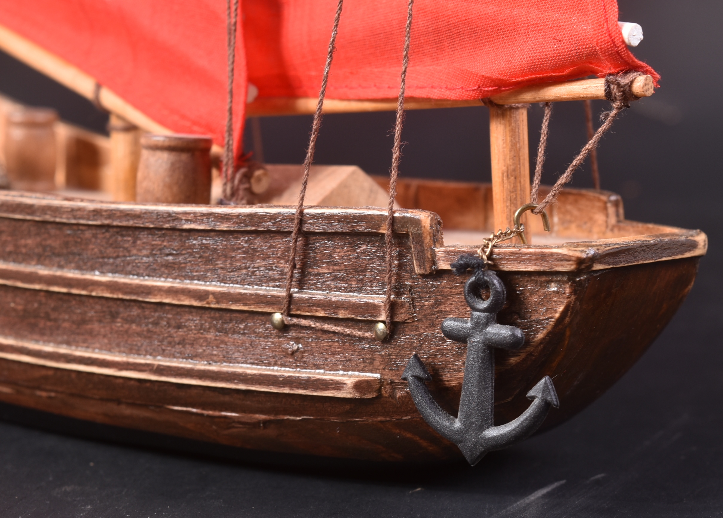 SCRATCHBUILT CHINESE MODEL JUNK BOAT - Image 5 of 7