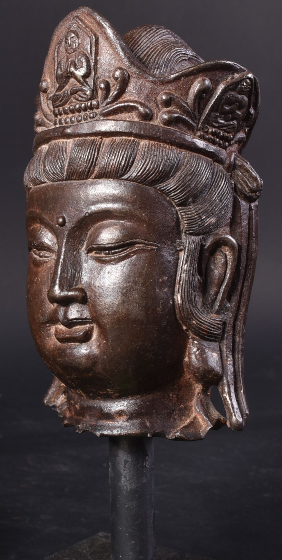 19TH CENTURY CHINESE GUANYIN BUDDHA HEAD - Bild 3 aus 7