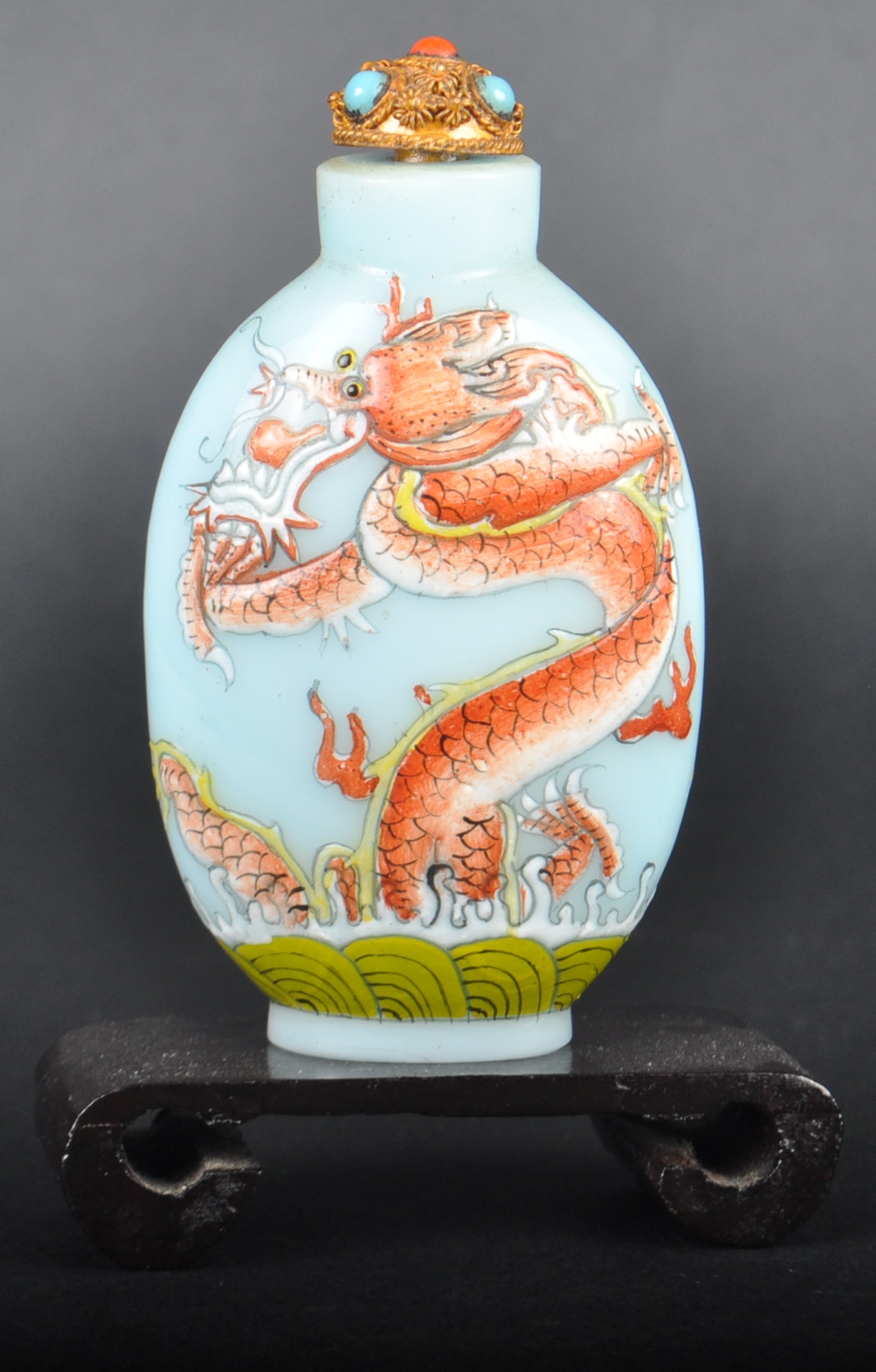 EARLY 20TH CENTURY CHINESE DRAGON SNUFF BOTTLE - Image 4 of 7