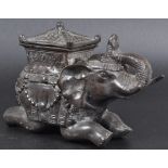 EARLY 20TH CENTURY INDIAN BRONZE ELEPHANT WITH PAGODA