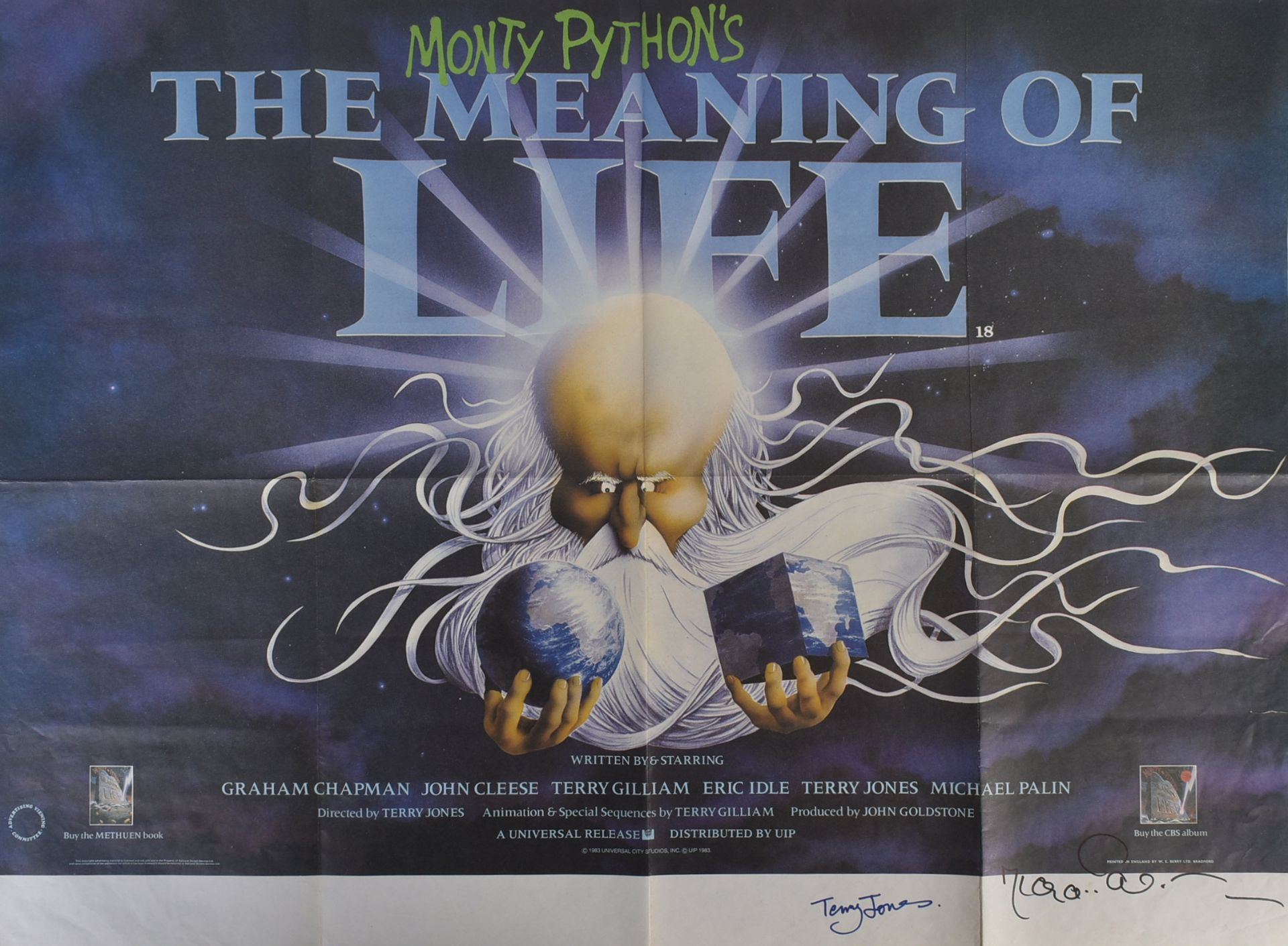 MONTY PYTHON - THE MEANING OF LIFE (1983) - SIGNED QUAD POSTER