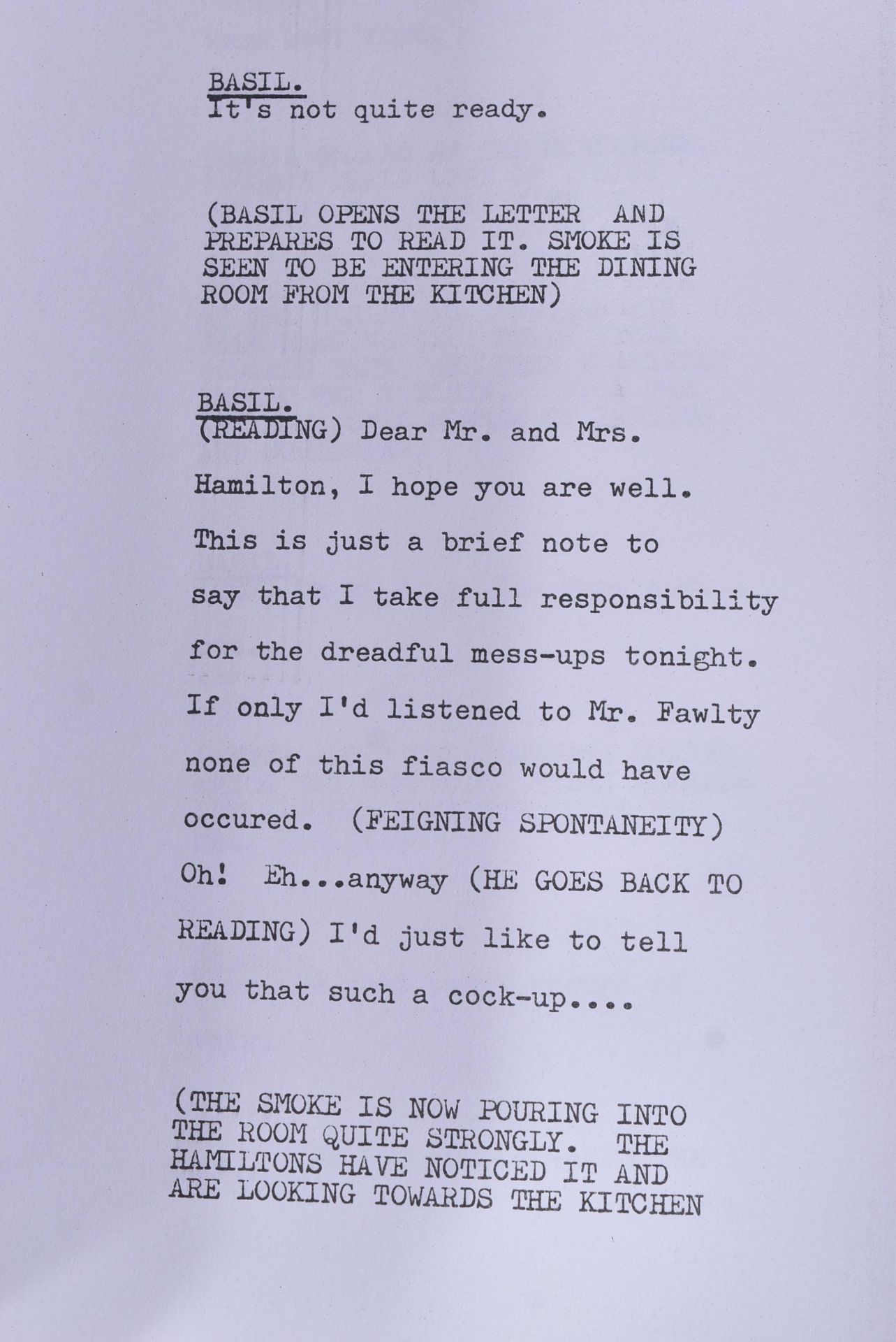 FAWLTY TOWERS - WALDORF SALAD - ORIGINAL BBC REHEARSAL SCRIPT - Bild 9 aus 9