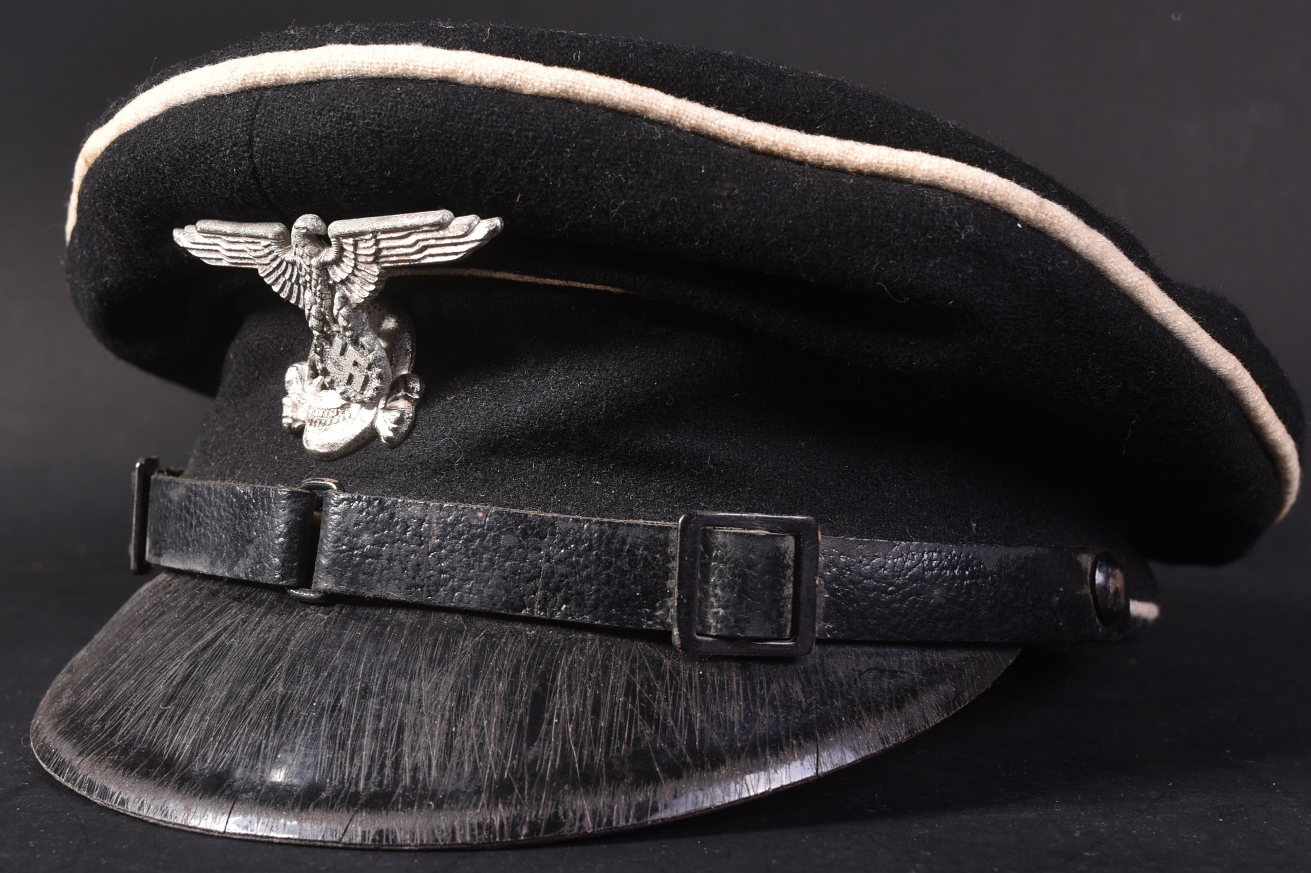 WWII SECOND WORLD WAR GERMAN THIRD REICH SS OFFICERS CAP - Image 3 of 8