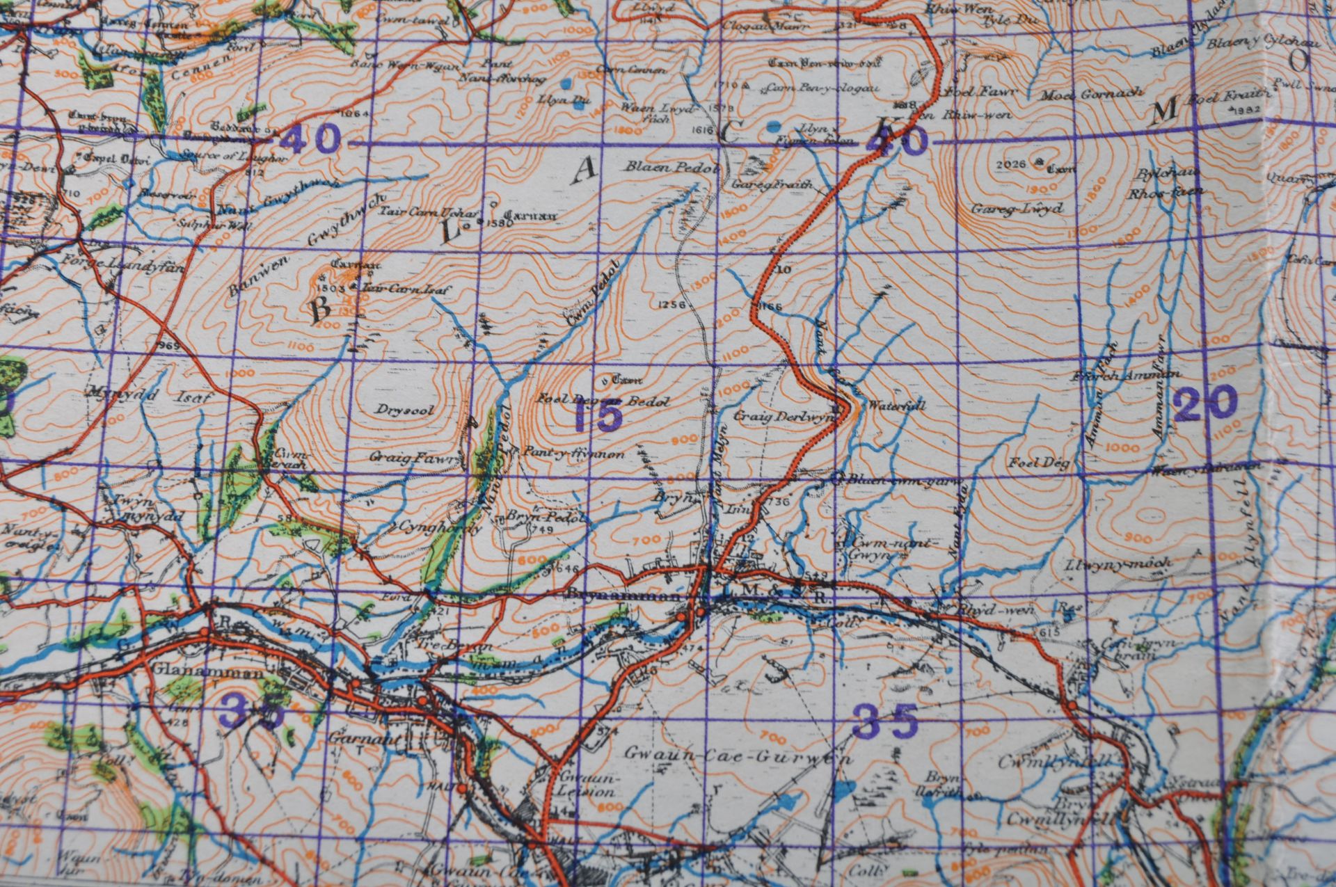 WWII SECOND WORLD WAR ORDNANCE SURVEY MAP - BRECON & LLANDOVERY - Image 11 of 12