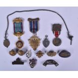 ASSORTED BADGES - MASONIC, SILVER, MILITARY AND OTHERS