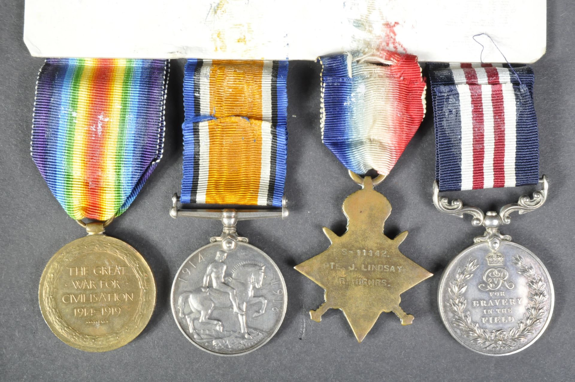 WWI FIRST WORLD WAR BRITISH MILITARY MEDALS - BLACK WATCH - Image 4 of 12
