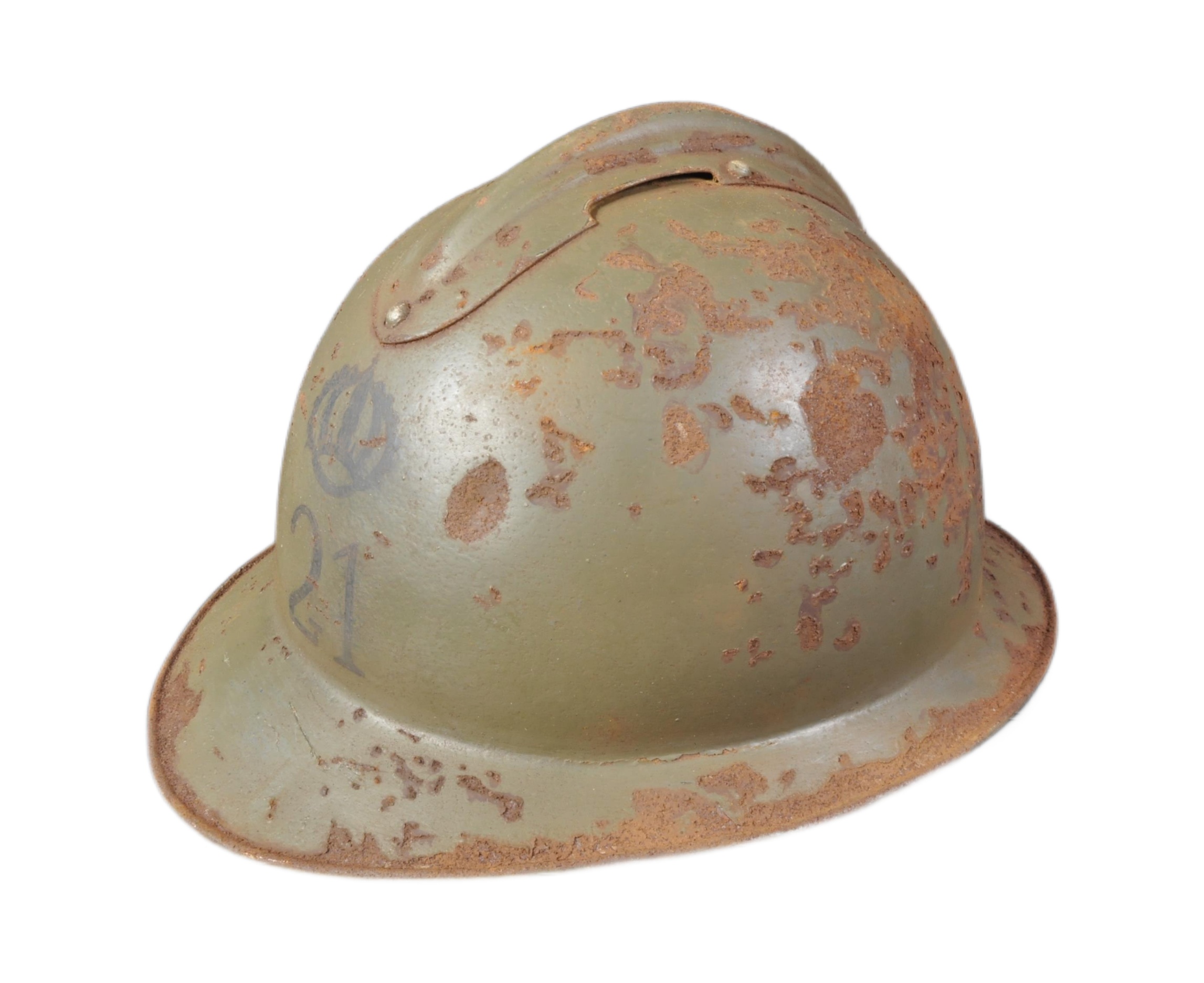 WWI FIRST WORLD WAR ITALIAN M15 ADRIAN HELMET - 21ST ALPINE REGIMENT - Image 2 of 6