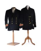 TWO VINTAGE ROYAL NAVY RESERVE OFFICERS UNIFOM TUNICS - MEDICAL BRANCH