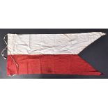 WWII SECOND WORLD WAR RED AND WHITE SIGNAL FLAG