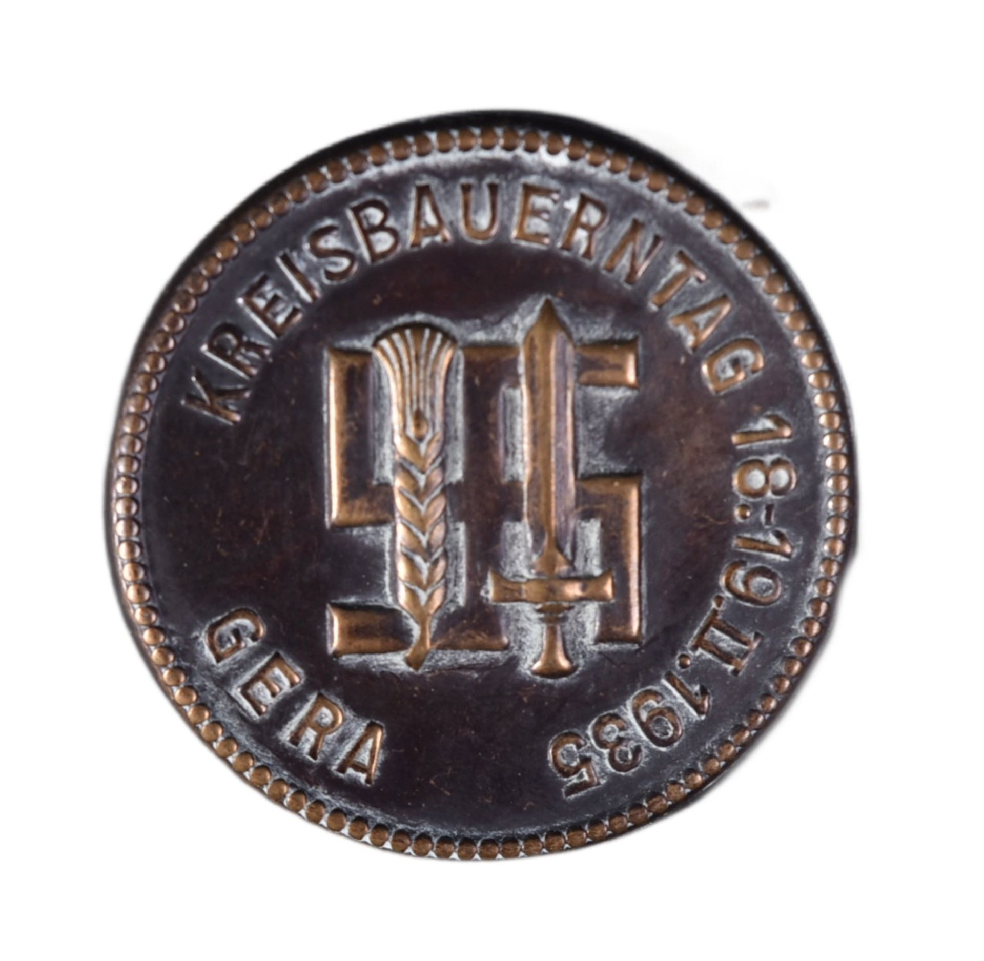 PRE SECOND WORLD WAR THIRD REICH GERA DISTRICT FARMERS DAY BADGE