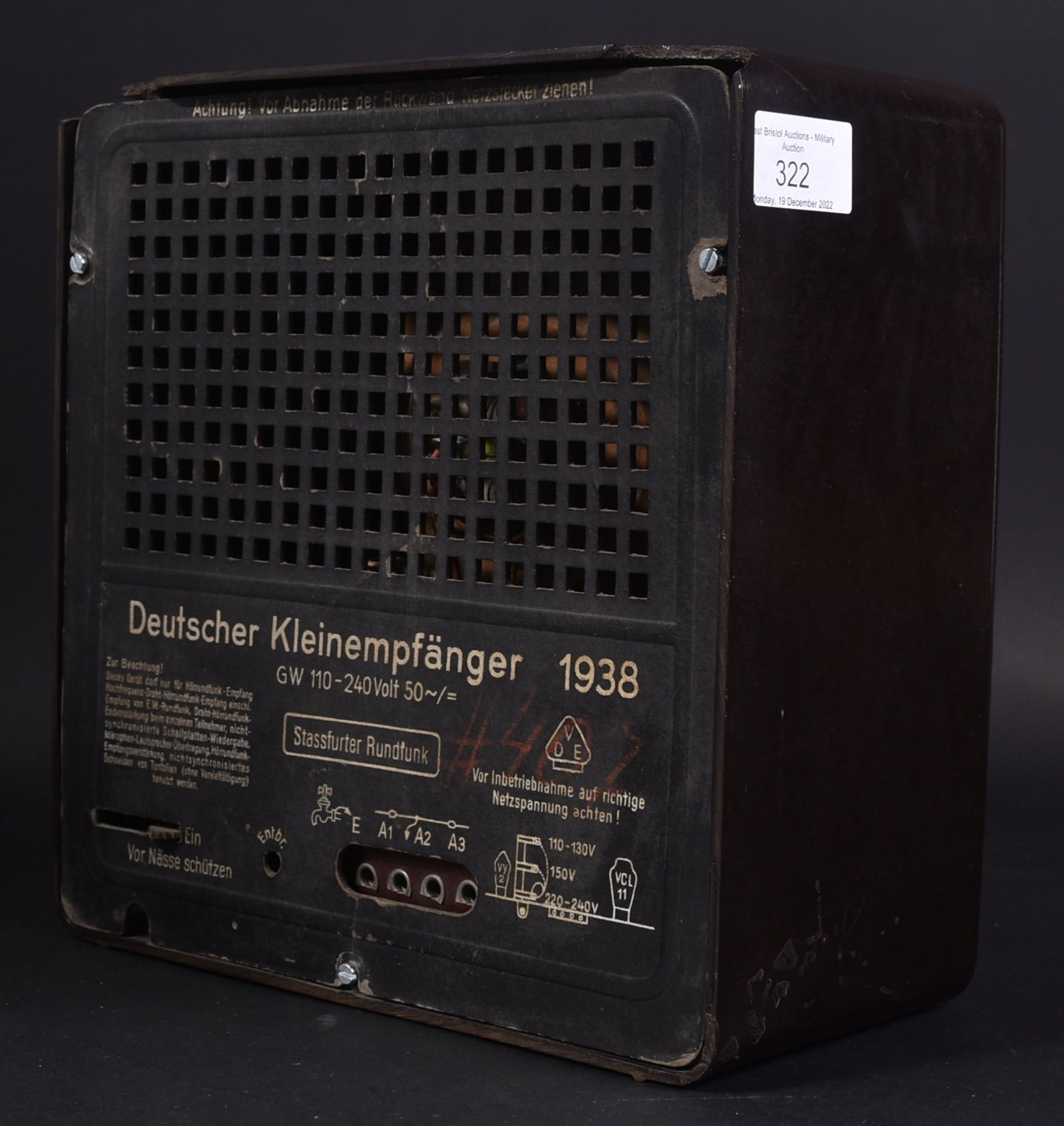 WWII SECOND WORLD WAR GERMAN DKE 38 RADIO - Bild 4 aus 4