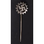 WWII SECOND WORLD WAR GERMAN LABOUR FRONT PIN BADGE