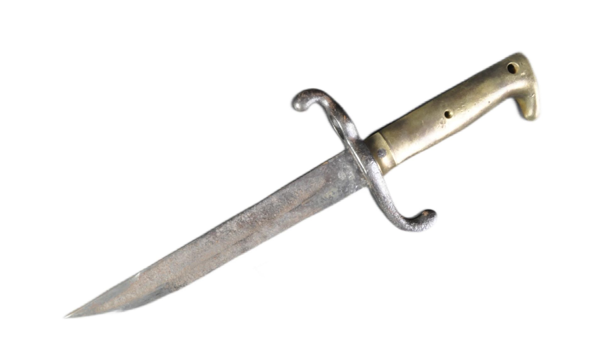 WWI TRENCH FIGHTING KNIFE FASHIONED FROM A FRENCH BAYONET - Image 2 of 10