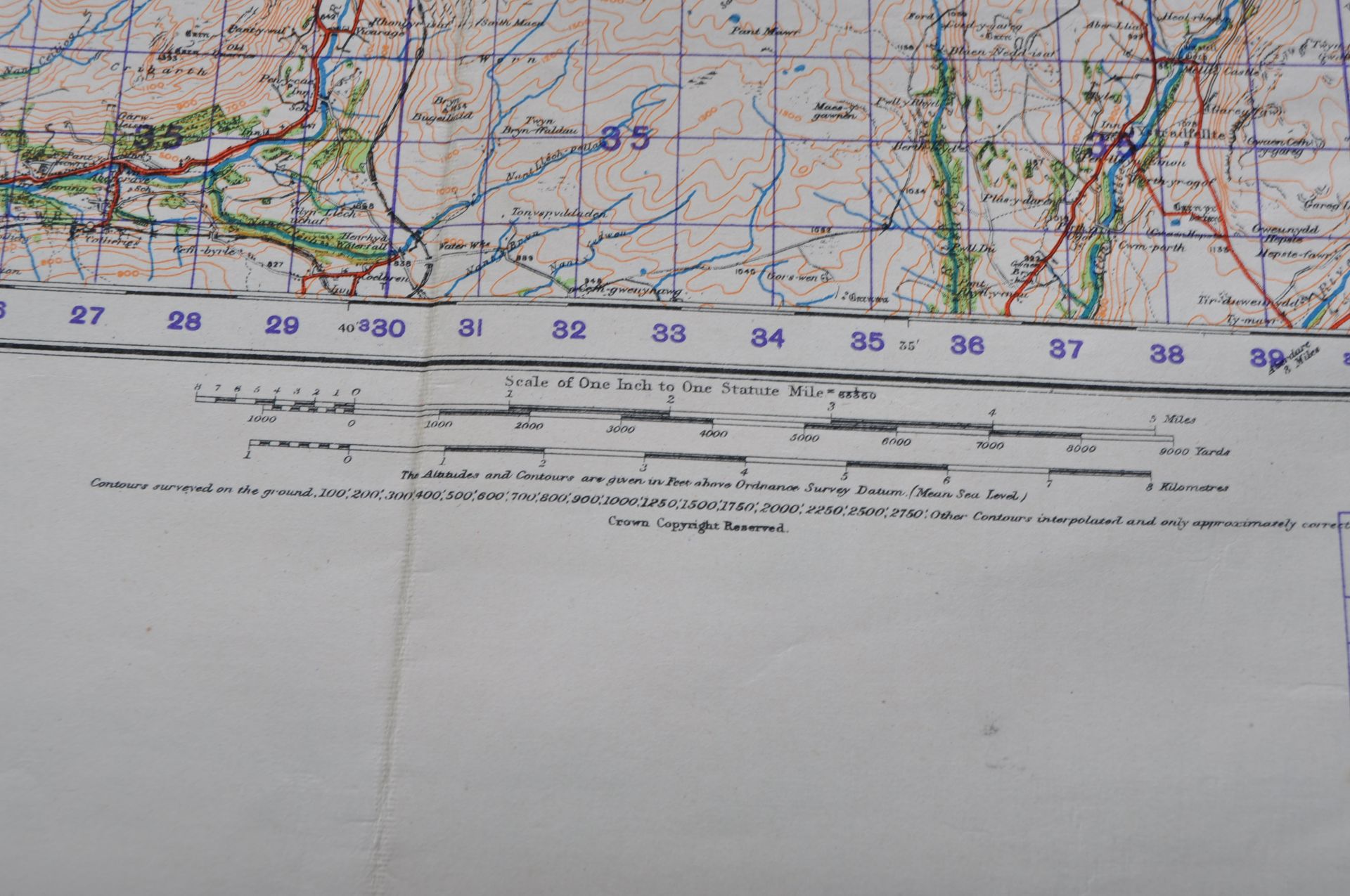 WWII SECOND WORLD WAR ORDNANCE SURVEY MAP - BRECON & LLANDOVERY - Image 9 of 12