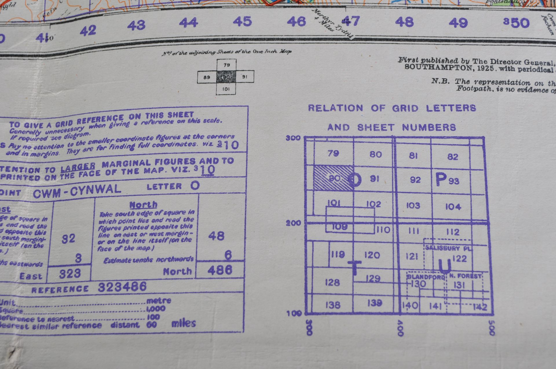 WWII SECOND WORLD WAR ORDNANCE SURVEY MAP - BRECON & LLANDOVERY - Bild 5 aus 12