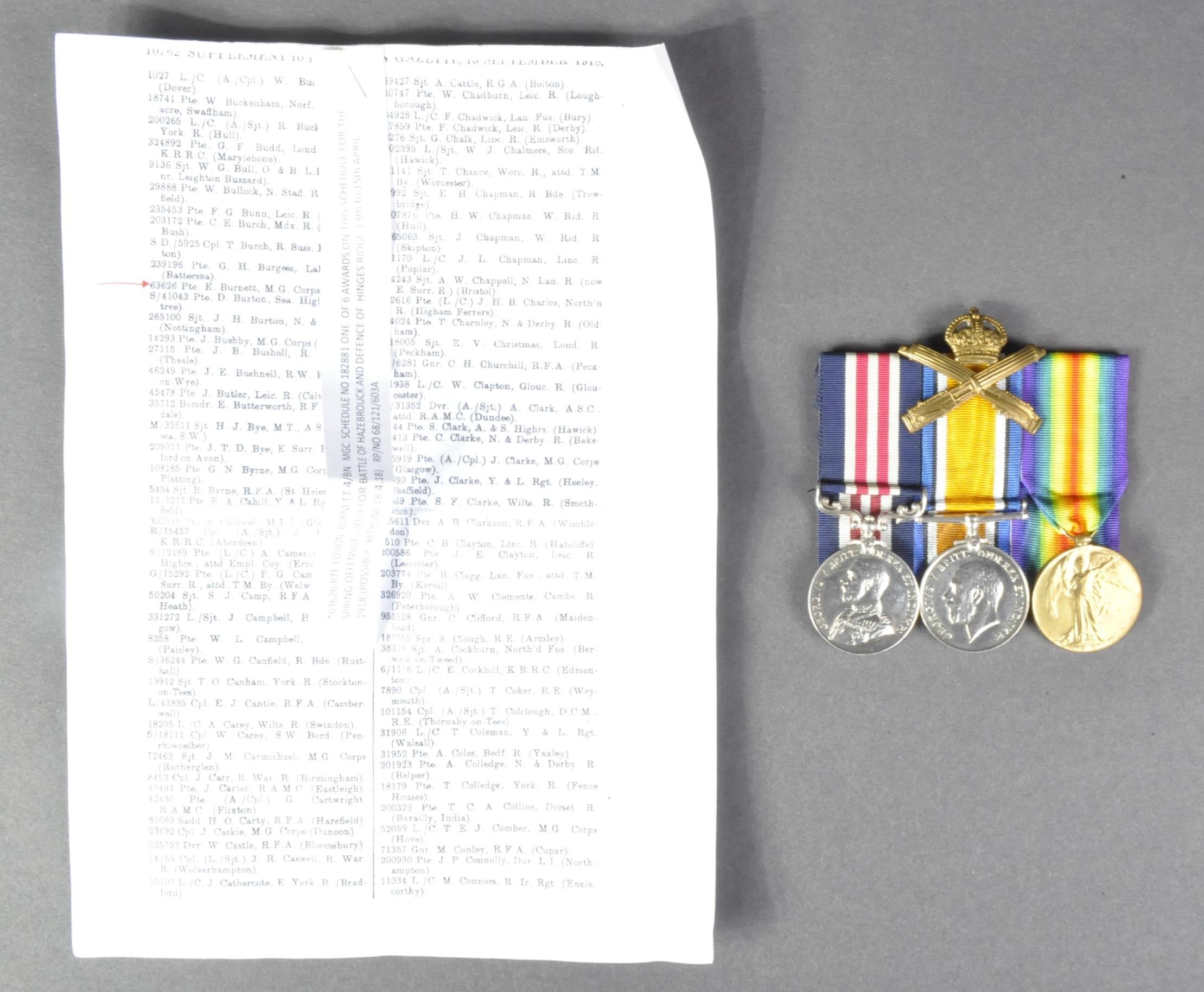 WWI FIRST WORLD WAR BRITISH MEDAL GROUP - MACHINE GUN CORPS - Image 13 of 14