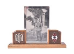 WWII SECOND WORLD WAR GERMAN DESK TOP FRAMED SOLDIER PHOTOGRAPH